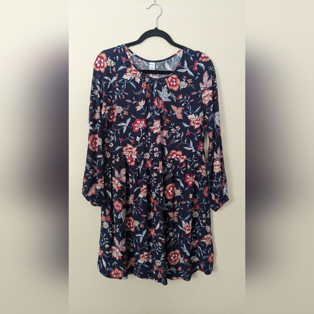 Old Navy Drop Waist Floral Long Sleeve Boho Dress XS